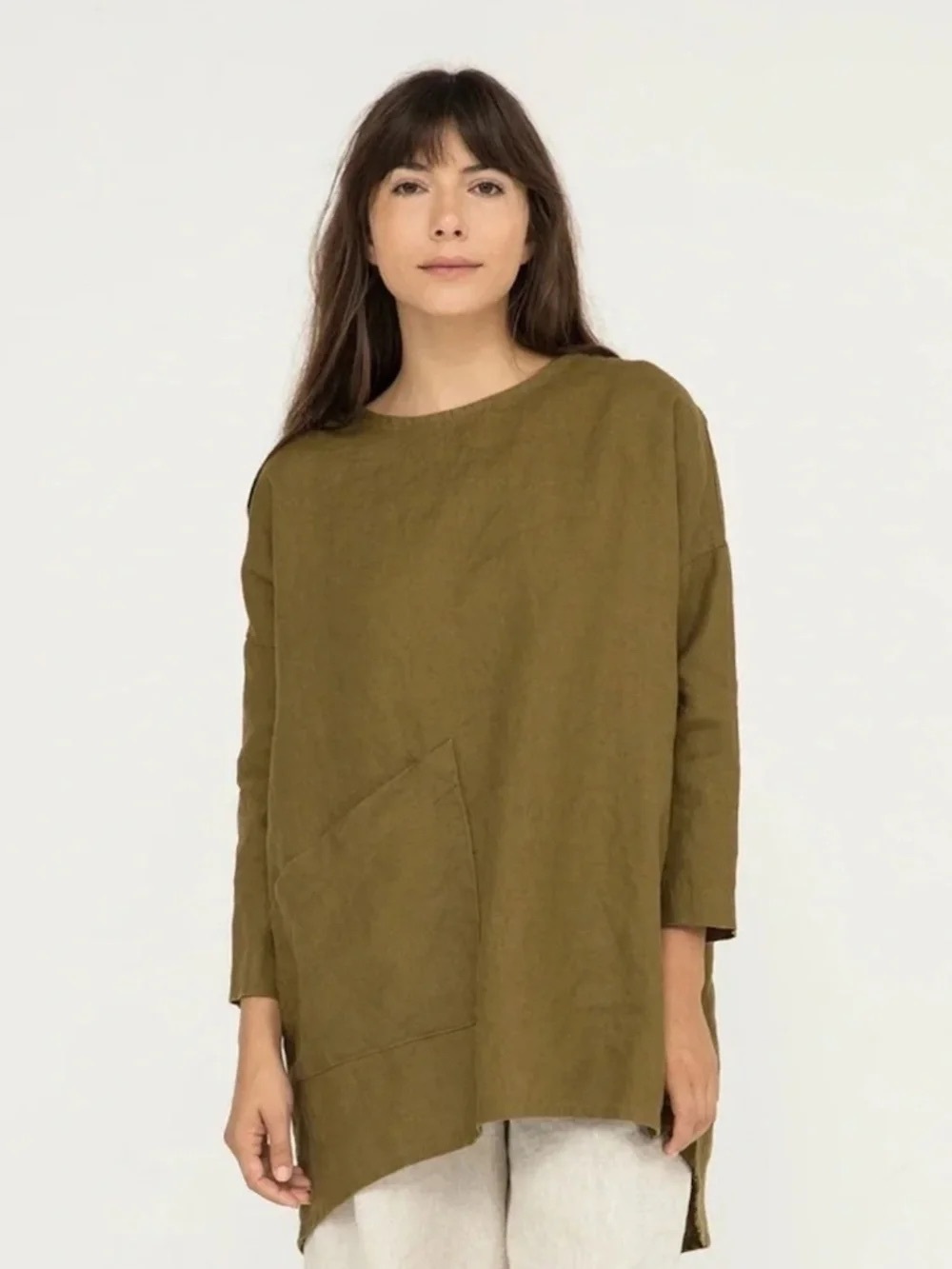 Elizabeth Suzann Harper Long Sleeve - Olive Linen